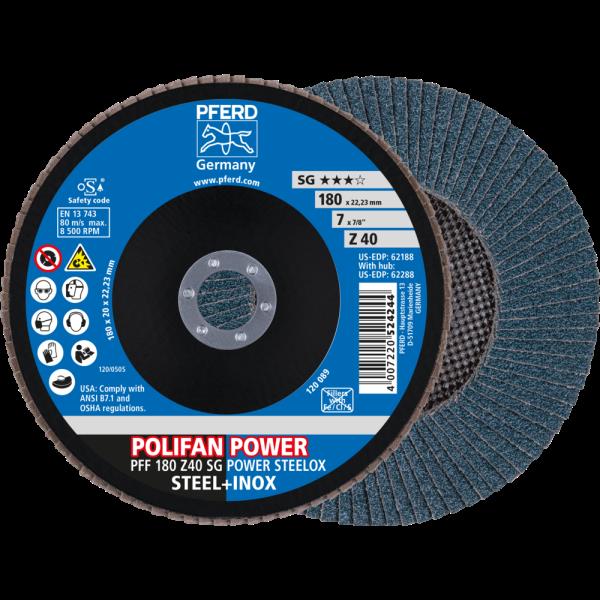 PFERD Dischi lamellari POLIFAN PFF 180 Z 40 SG POWER STEELOX