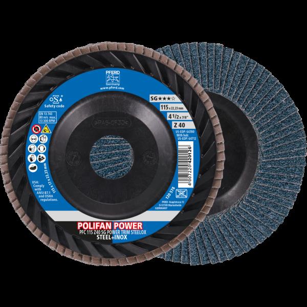 PFERD Dischi lamellari POLIFAN PFC 115 Z 40 SG POWER TRIM STEELOX