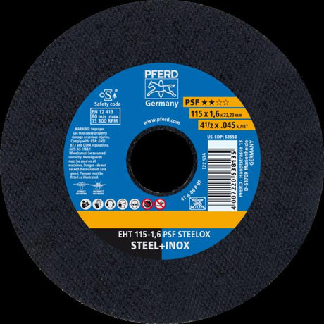 PFERD Dischi da taglio EHT 115-1,6 PSF STEELOX