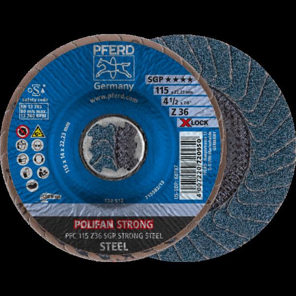 PFERD Dischi lamellari POLIFAN PFC 115 Z 36 SGP STRONG STEEL/X-LOCK