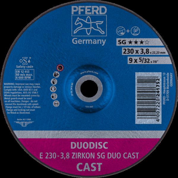 PFERD Dischi da taglio E 230-3,8 ZIRKON SG DUO CAST