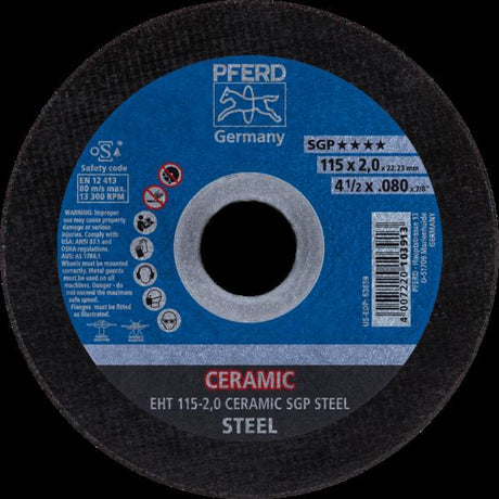 PFERD Dischi da taglio EHT 115-2,0 CERAMIC SGP STEEL