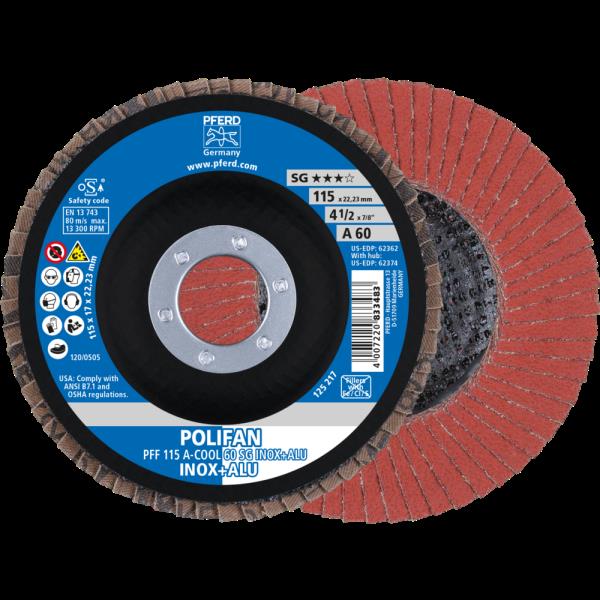 PFERD Dischi lamellari POLIFAN PFF 115 A-COOL 60 SG INOX+ALU