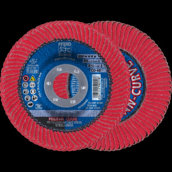 PFERD Dischi lamellari POLIFAN PFR 115-L CO 60 SGP CURVE STEELOX