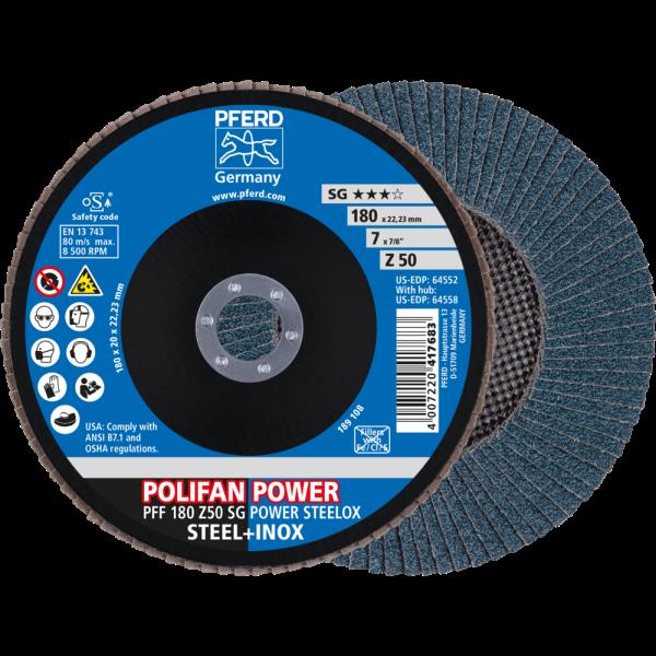 PFERD Dischi lamellari POLIFAN PFF 180 Z50 SG POWER STEELOX