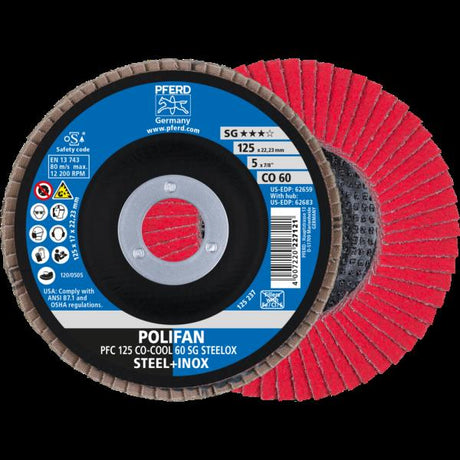 PFERD Dischi lamellari POLIFAN PFC 125 CO-COOL 60 SG STEELOX