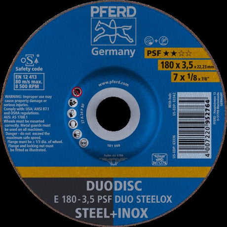 PFERD Dischi da taglio E 180-3,5 PSF DUO STEELOX