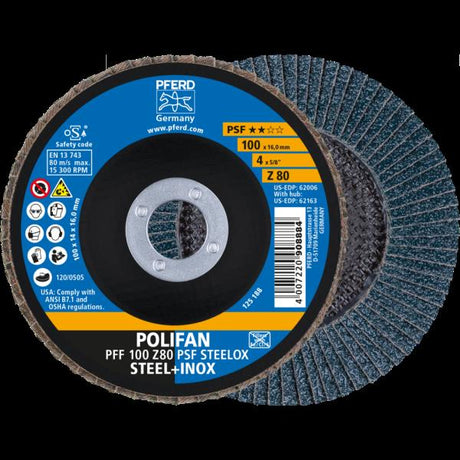 PFERD Dischi lamellari POLIFAN PFF 100 Z 80 PSF STEELOX/16,0