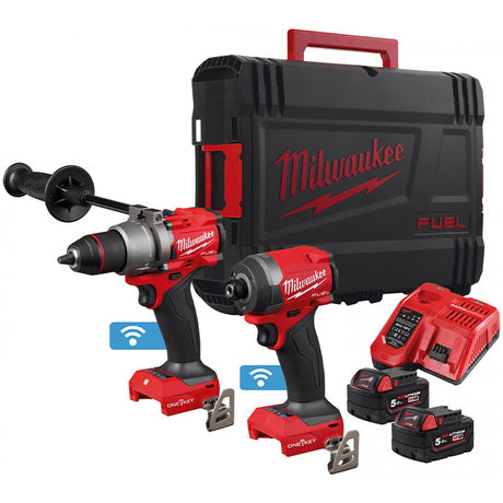 MILWAUKEE Kit M18™ ONE-KEY™ Trapano con percussione + Avvitatore ad impulsi ¼ ″ hex (18V) a batteria ONEPP2A3-502X