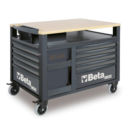 Beta Carrello SuperTank con piano di lavoro in legno e 10 cassetti