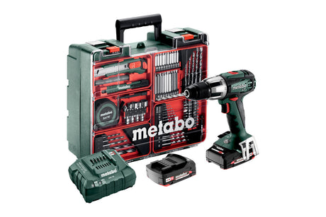 Metabo Trapano-avvitatore a percussione a batteria SB 18 LT Set 18V 2x2Ah Li-Power Caricabatteria ASC 55 Valigetta in plastica Officina mobile