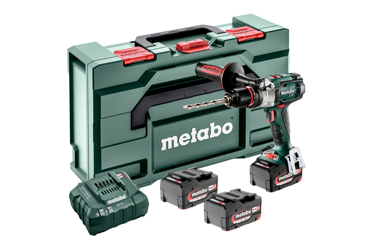 Metabo Trapano-avvitatore a percussione a batteria SB 18 LTX Impuls Set 18V 3x4Ah Li-Power Caricabatteria ASC 55 metaBOX 145 L con 3 batterie Li-Power (18 V/4,0 Ah)