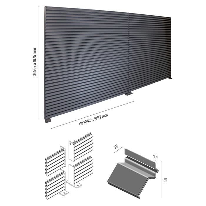 TALIA VENTUS SCREEN - Recinzione a lamelle - Olivieri Ferramenta srl